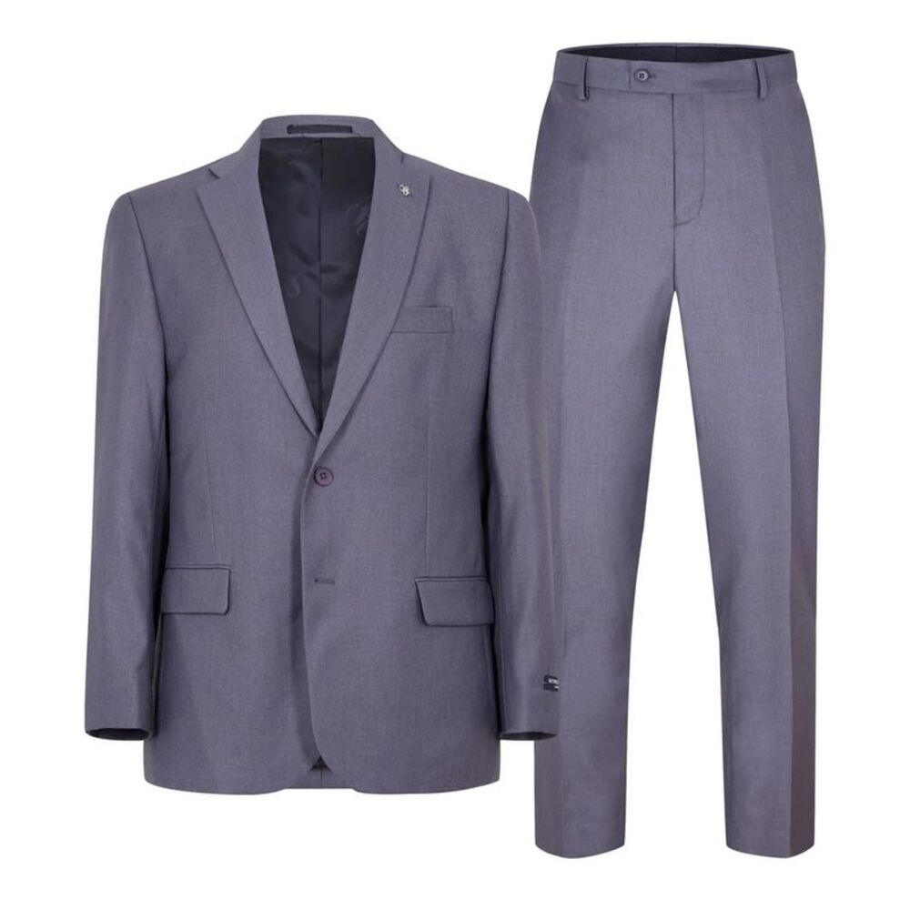 Scotch Mens Plain Single-Breasted Suit Set / Gray